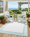 Bahama Breeze Outdoor Collection Area Rug -  Abaco Rectangle Gray Teal  lifestyle 59