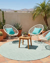 Jill Zarin Sedona Oasis Outdoor Collection Area Rug - Coconino (Palm Green) Round Palm Green  lifestyle 34