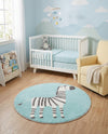 Wonder Tykes Collection Area Rug -  Vibrant Round Teal  lifestyle 29