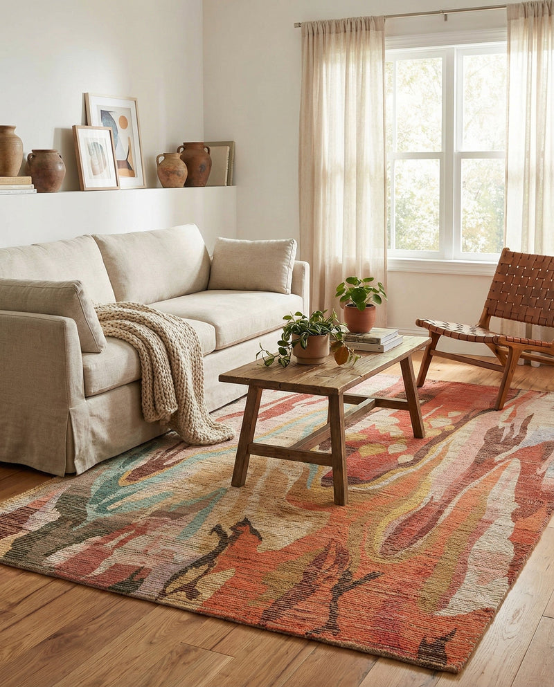 Savannah Threads Collection Area Rug -  Taklamakan Rectangle Multi  lifestyle 6