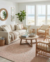 Coastal Haven Striped Jute Collection Area Rug - Marina Rectangle Pink and Gray  lifestyle 10