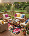 Seaside Blooms Collection Area Rug -  Versailles Rectangle Multi  lifestyle 40