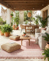 Sustainable Nomad Terrace Collection Area Rug - Reef Rectangle SOFT PINK  lifestyle 14