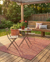Seaside Serenity Collection Area Rug - Veranda (Rust Red) Rectangle Rust Red  lifestyle 17