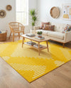 Seychelles Stripes Collection Area Rug - Mahe (Yellow) Square Yellow  lifestyle 27