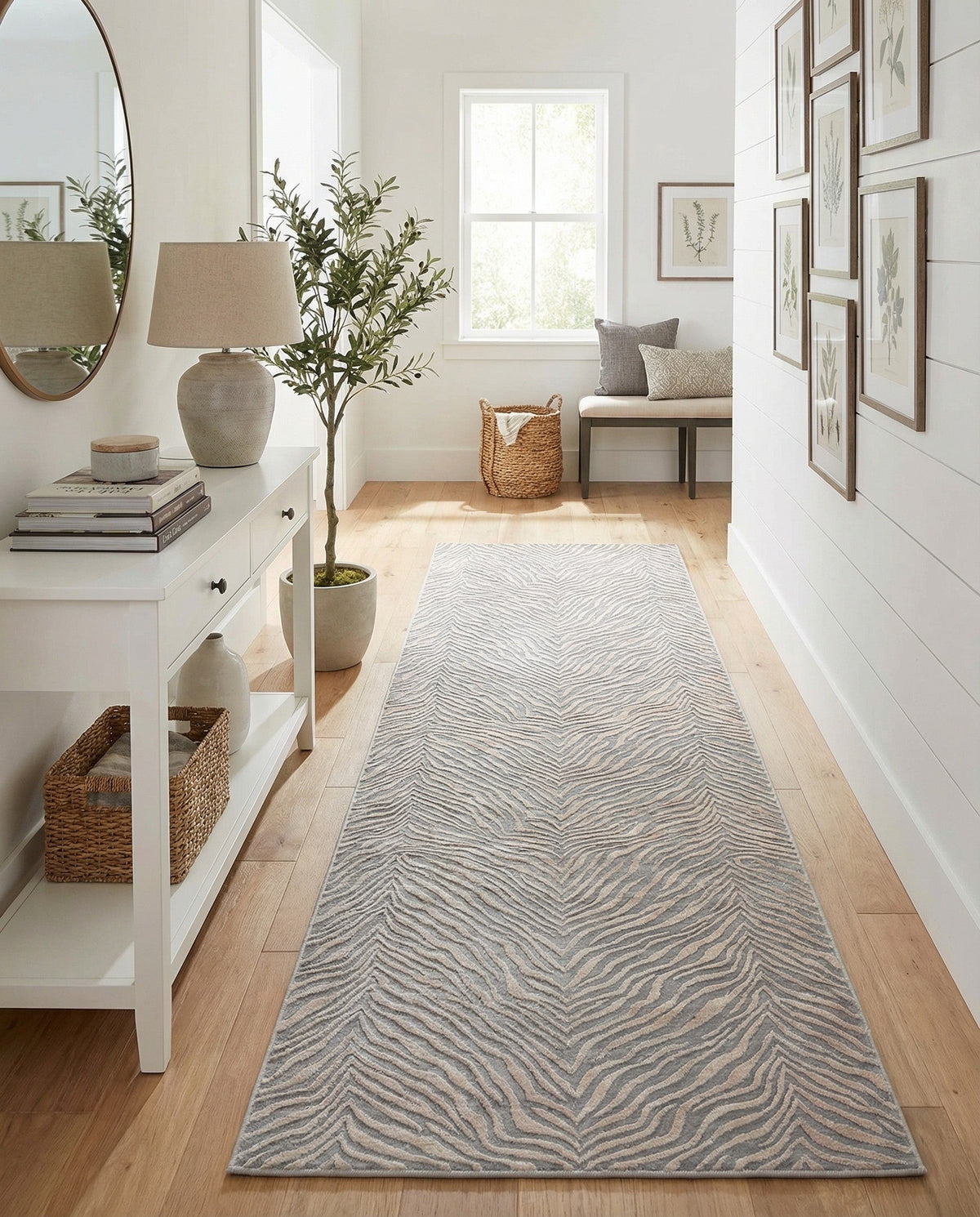 Bloomsbury Elegance Collection Area Rug -  Chelsea Runner Gray and Ivory  lifestyle 143