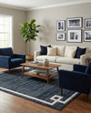 Metro Heights Collection Area Rug -  Bronx Rectangle Navy Blue  lifestyle 13