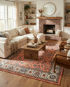 Casablanca Tapestry Collection Area Rug -  Marrakech (Salmon) Rectangle Salmon  lifestyle 3