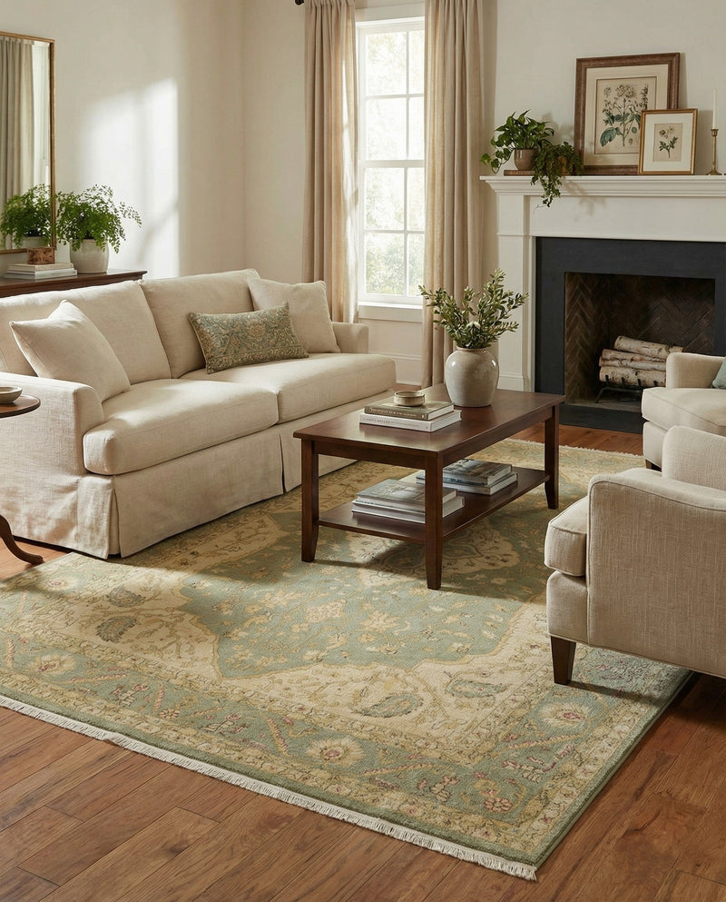 Chelsea Elegance Collection Area Rug -  Twickenham Rectangle Light Green  lifestyle 27