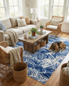 Meadow Breeze Collection Area Rug -  Bluebell Rectangle Navy Blue  lifestyle 33