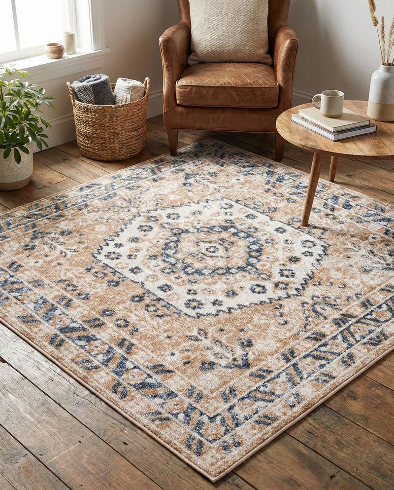 Cambridge Classics Collection Area Rug -  Pembroke (Beige) Square Beige  lifestyle 64