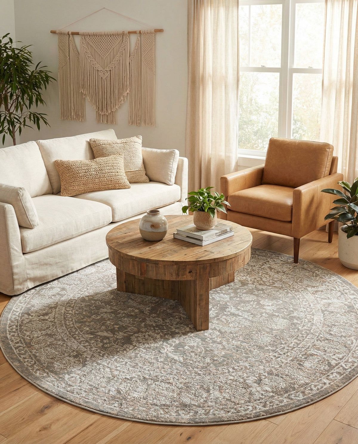 Metro Heights Collection Area Rug -  Astoria Round Gray  lifestyle 109
