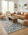 Mediterranean Lattice Collection Area Rug - Santorini (Multi Gray Blue) Rectangle Multi Gray Blue  lifestyle 14