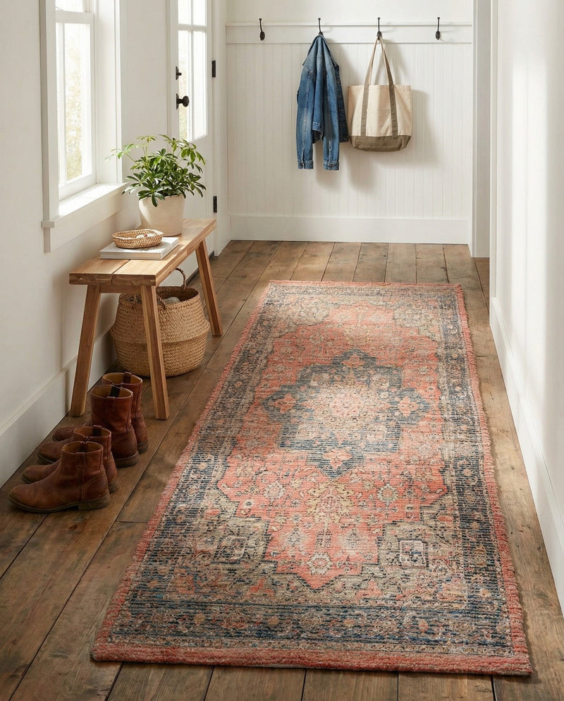 Savannah Threads Collection Area Rug -  Negev Runner Antique Red  lifestyle 40
