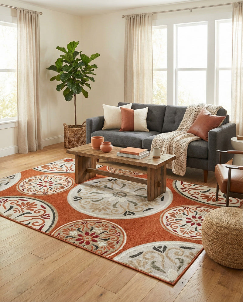 Urban Terrace Collection Area Rug -  Deck Rectangle Terracotta  lifestyle 13