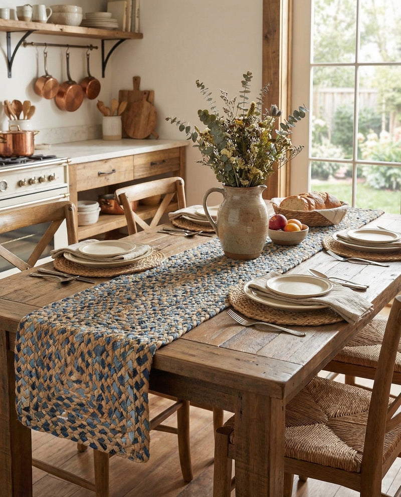 Woven Udaipur Collection Area Rug - Sahara Table Runner Natural  lifestyle 40