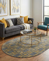 Hollywood Luxe Collection Area Rug -  Beverly (Gray Gold) Oval Gray Gold  lifestyle 52