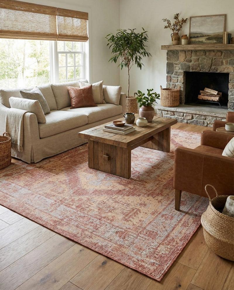 Patio Heritage Collection Area Rug -  Augusta (Rust Red) Rectangle Rust Red  lifestyle 8