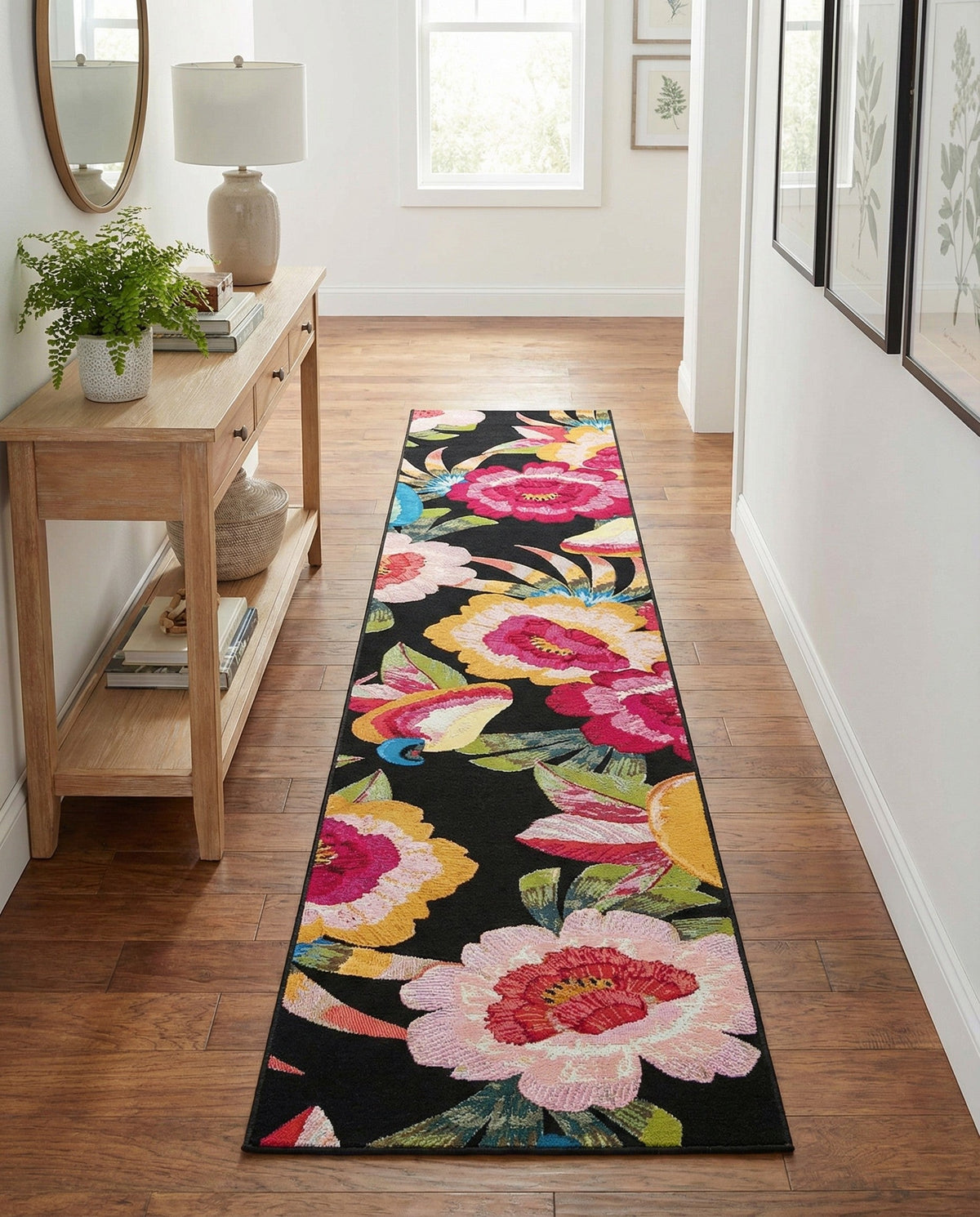 Seaside Blooms Collection Area Rug -  Versailles Runner Multi  lifestyle 90