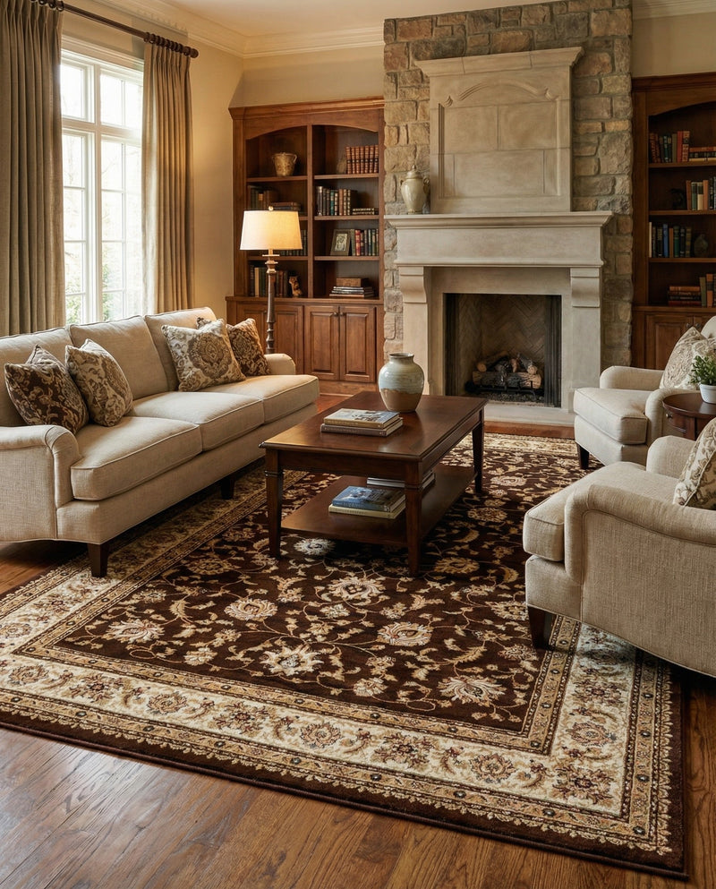 Jaipur Elegance Collection Area Rug -  Nahargarh (Brown) Rectangle Brown  lifestyle 19