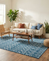 Marrakech Lattice Collection Area Rug - Medina (Blue) Rectangle Blue  lifestyle 12