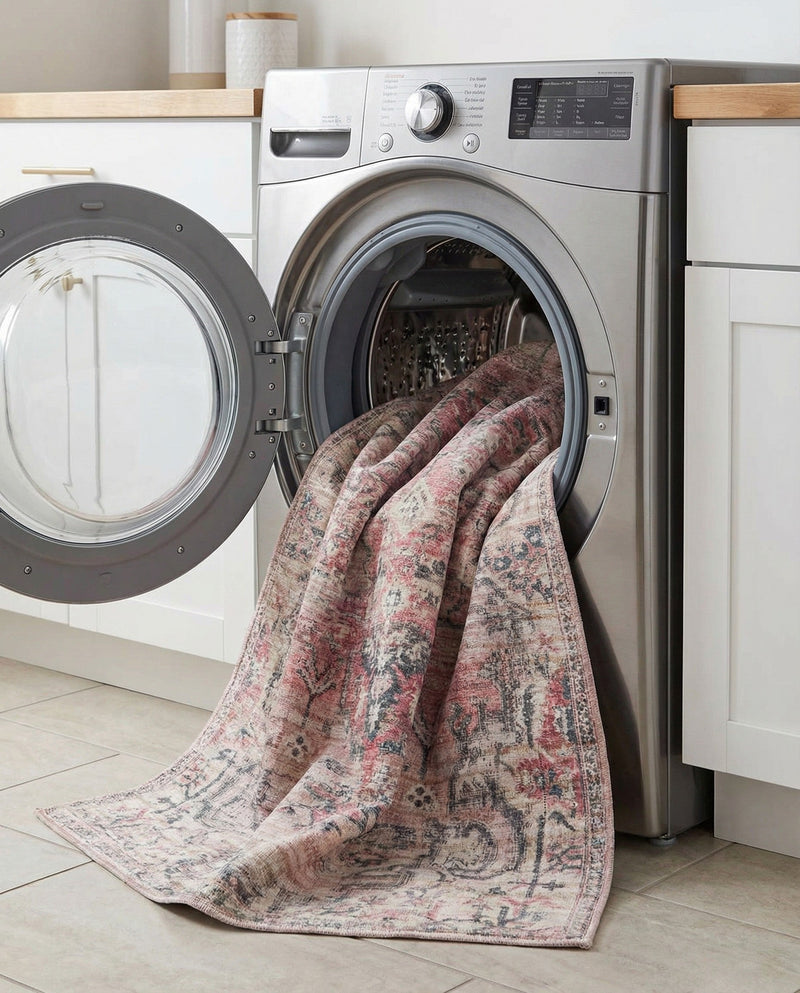 Vintage Memories Collection Area Rug - Echoes Rectangle Beige pink  lifestyle 4