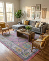 Arcadia Rugs Collection Area Rug - Eden (Pink) Square Pink  lifestyle 41