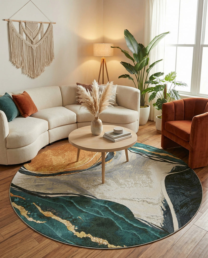 Urban Terrace Collection Area Rug -  Pavilion Round Multi  lifestyle 71