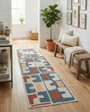 Coastal Terrace Collection Area Rug -  Sail Runner Ivory and Blue  lifestyle 32