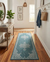 Patio Heritage Collection Area Rug -  Charleston (Teal) Runner Teal  lifestyle 72