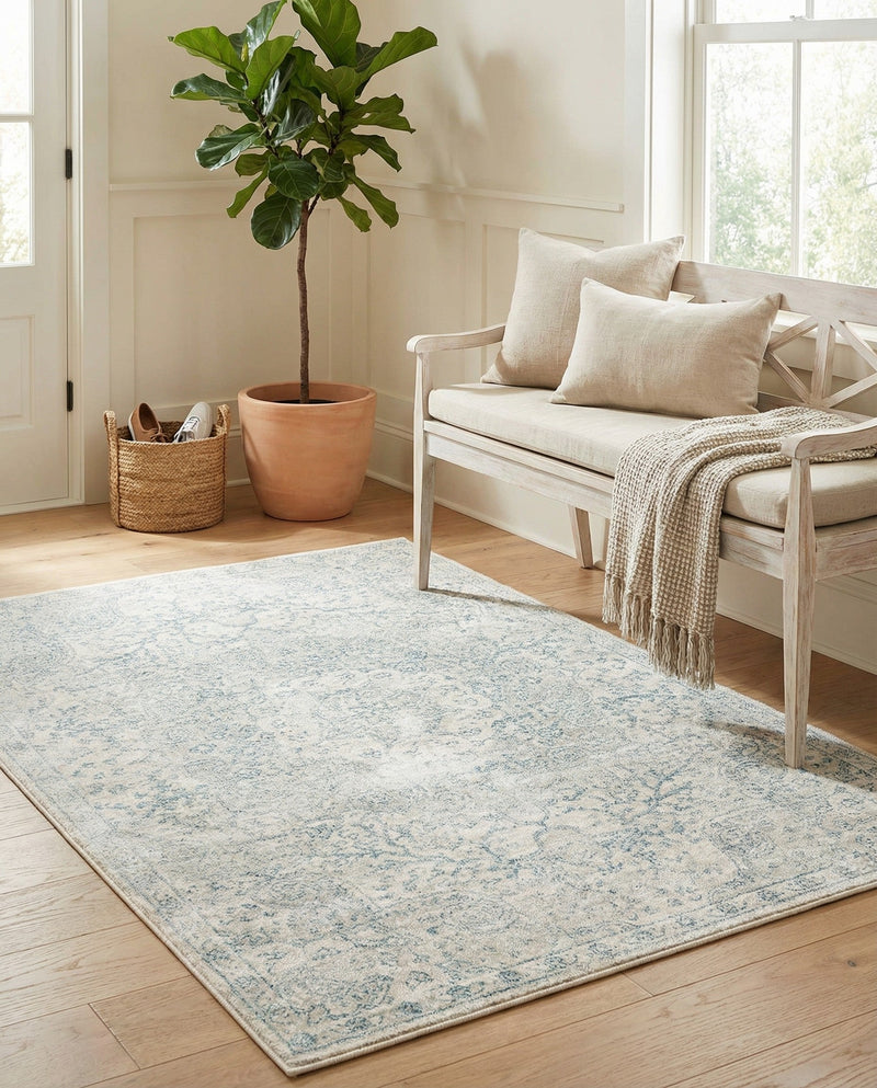 Coastal Haven Collection Area Rug - Seabreeze (Gray) Rectangle Gray  lifestyle 6