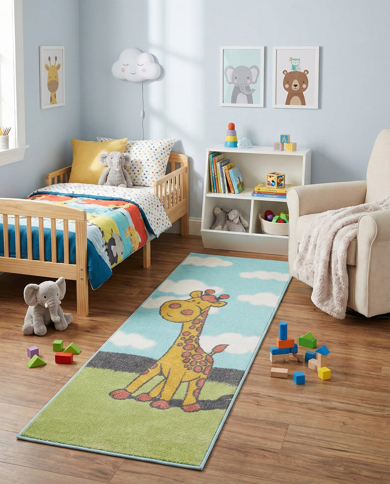 Wonder Tykes Collection Area Rug -  Frolic Runner Blue  lifestyle 45