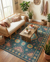Coastal Terrace Collection Area Rug -  Dunes Rectangle Navy Blue  lifestyle 13
