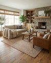 Highland Woven Jute Collection Area Rug - Glenmore (Light Brown) Rectangle Light Brown  lifestyle 3