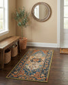 Patio Heritage Collection Area Rug -  Grove Runner Navy Blue and Rust Red  lifestyle 29