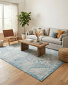 Tribal Terrace Treasures Collection Area Rug - Mayan Marina (Teal) Rectangle Teal  lifestyle 6