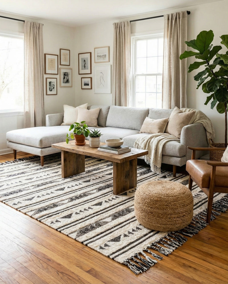 Sonoran Collection Area Rug - Montezuma Rectangle Charcoal  lifestyle 44