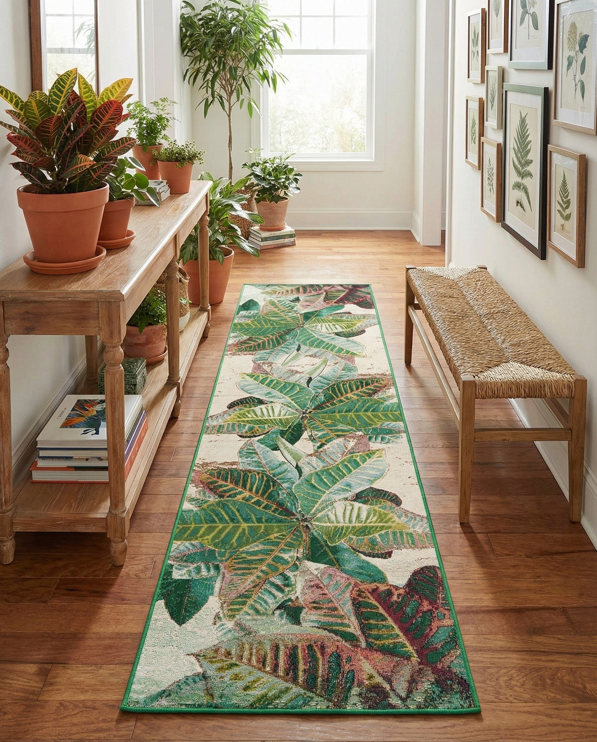 Seaside Blooms Collection Area Rug -  Fern Runner Multi  lifestyle 92