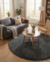 Plush Oasis Collection Area Rug - Serenity (Graphite Gray) Round Graphite Gray  lifestyle 46