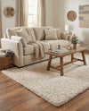 Cozy Comfort Shag Collection Area Rug - Haven (Oatmeal Beige) Rectangle Oatmeal Beige  lifestyle 5