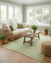 Seaside Stripes Collection Area Rug - Cabana (Green) Rectangle Green  lifestyle 24