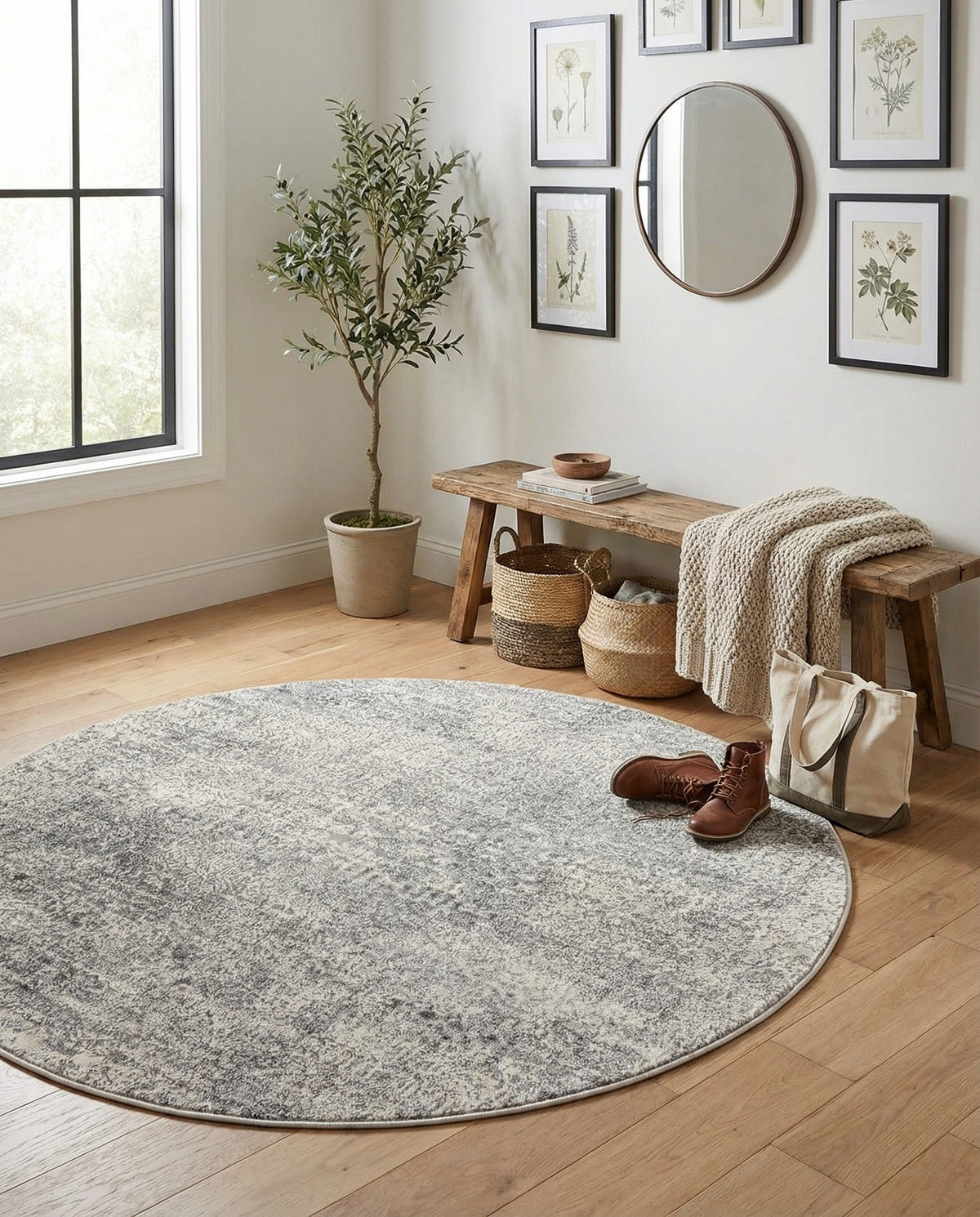 Bloomsbury Elegance Collection Area Rug -  Pimlico Round Gray  lifestyle 104