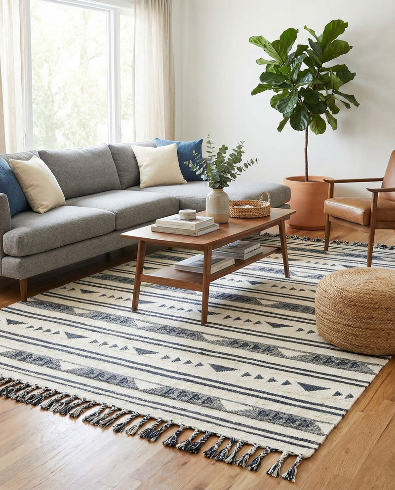 Sonoran Collection Area Rug - Montezuma Rectangle Navy Blue  lifestyle 61