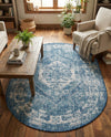 Patio Heritage Collection Area Rug -  Augusta (Blue) Oval Blue  lifestyle 64