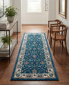 Casablanca Tapestry Collection Area Rug -  Marrakech (Egyptian Blue) Runner Egyptian Blue  lifestyle 28
