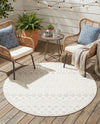 Garden Lattice Charm Collection Area Rug -  Pergola (Ivory) Round Ivory  lifestyle 50
