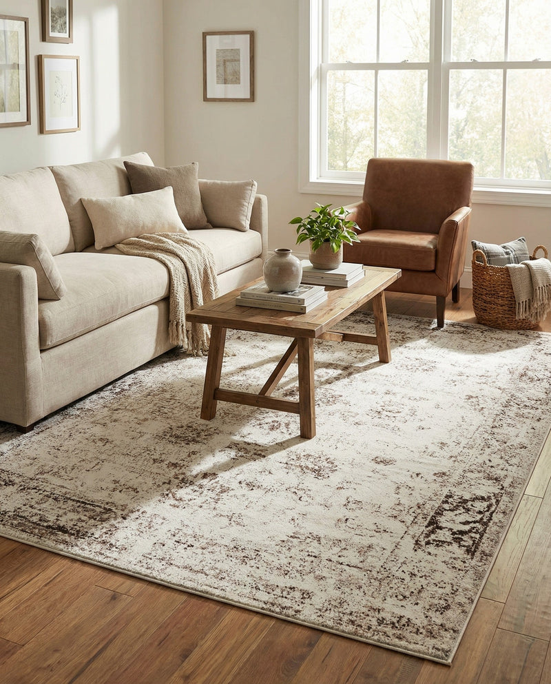 Riviera Elegance Collection Area Rug - Antibes (Beige) Rectangle Beige  lifestyle 13