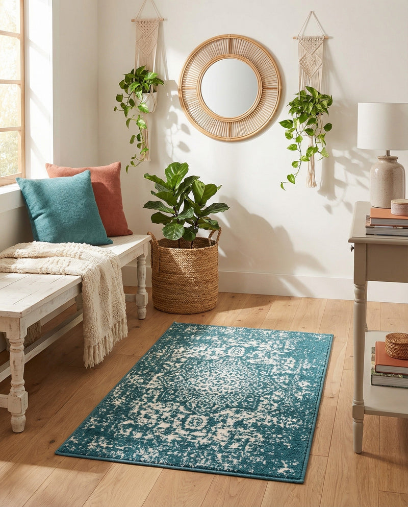 Georgetown Rugs Collection Area Rug - Dupont (Turquoise) Rectangle Turquoise  lifestyle 12