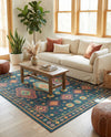 Coastal Terrace Collection Area Rug -  Dunes Rectangle Navy Blue  lifestyle 20