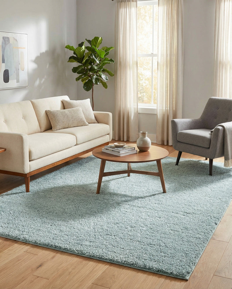 Cozy Comfort Shag Collection Area Rug - Haven (Sage Green) Rectangle Sage Green  lifestyle 4